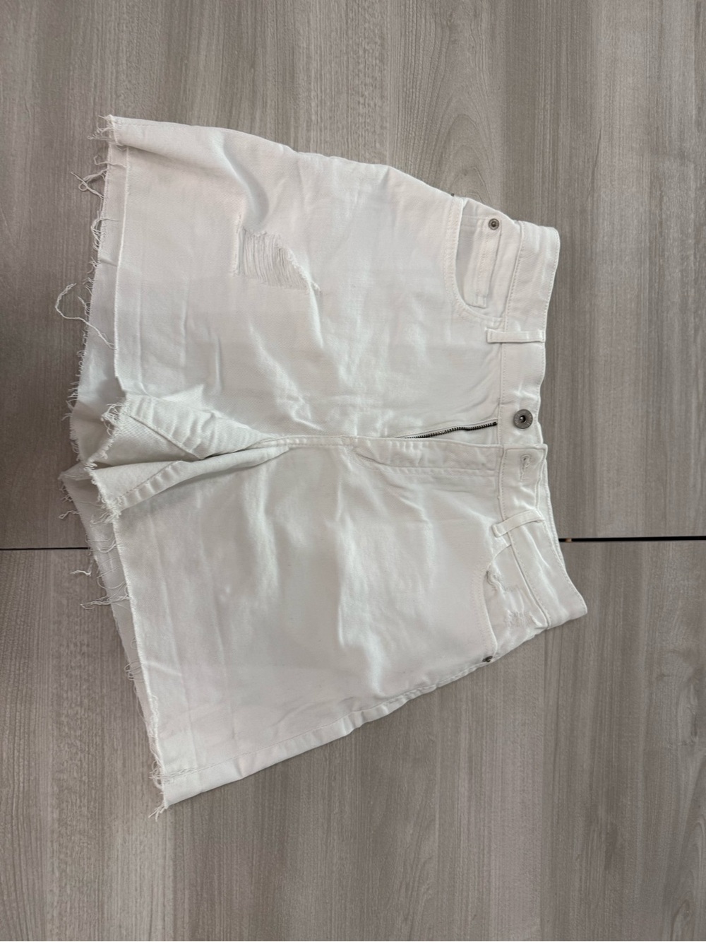 INC International Concepts White Distressed Denim high rise Shorts